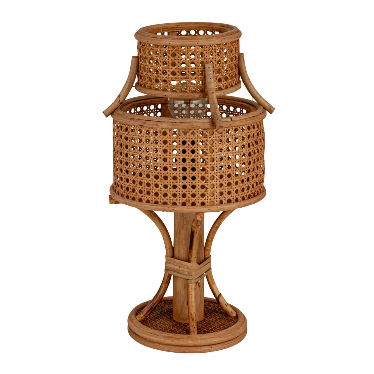 Hello Honey® 18" Rustic Rattan Vintage Reproduction Table Lamp, 2ct.